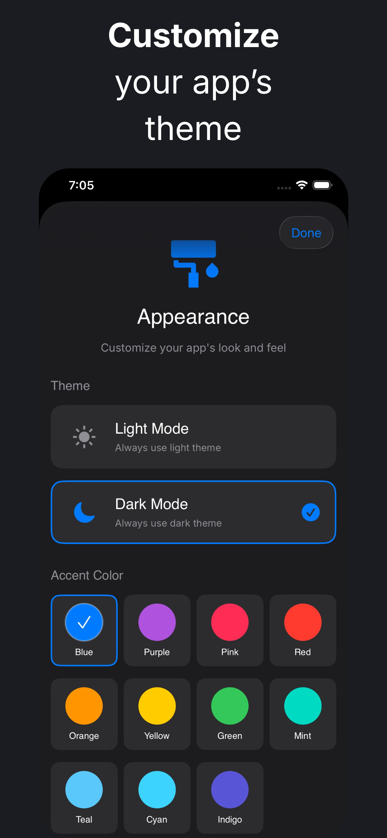 Customize your app's theme